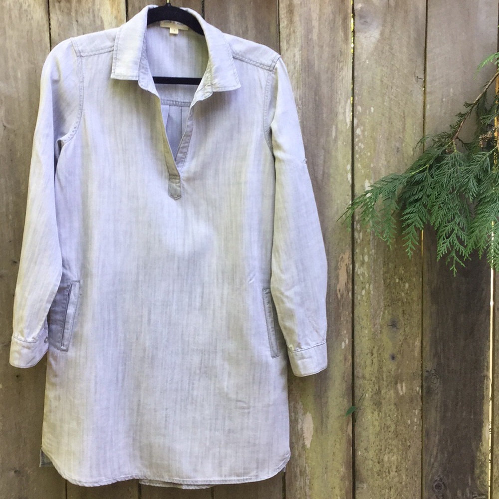 Anthropologie Cloth & Stone Chambray Shirt Dress S